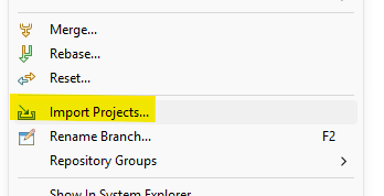 Importer un projet à partir d'un repository GIT dans Elcipse IDE